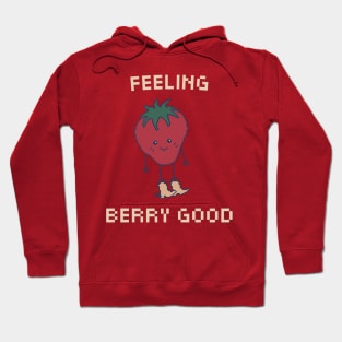 Feeling Berry Good! 8-Bit Pixel Art Strawberry Hoodie